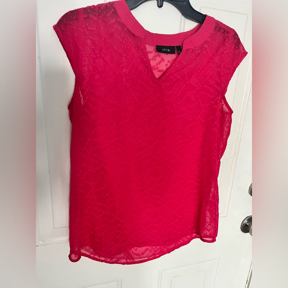 Apt. 9 Vibrant Pink Lace Blouse